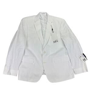 Bar III Mens Slim Fit 100% Linen Solid Suit Jacket White 42S